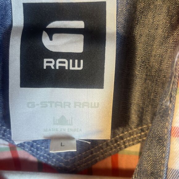G-STAR RAW Men Rodger Check Casual Shirt Size Large - Picture 4 of 10